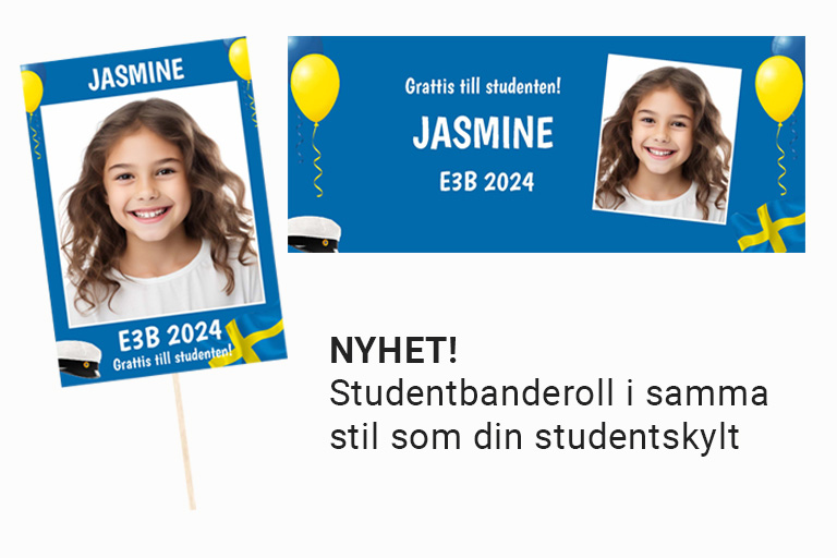 Studentskylt och studentbanderoll - Nyhet för Studenten 2024