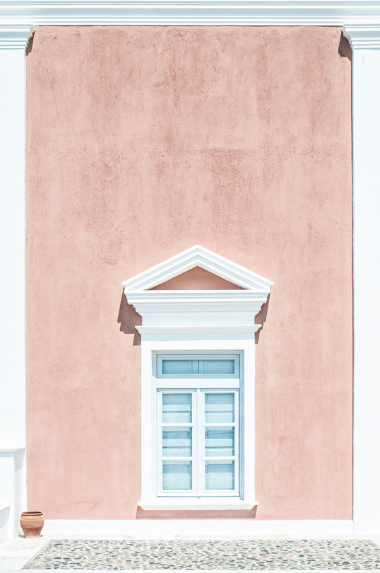 Art Print - Pink wall and a pediment