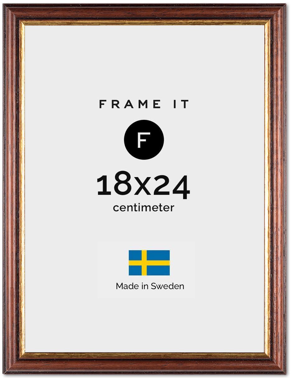 Ram Prag Guld/Brun 18x24 - Fotoram för bilder och foton - FRAME IT