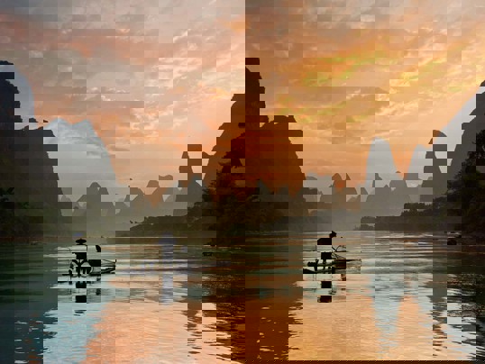 Art Print - Yan Zhang - Golden Li River 50x70
