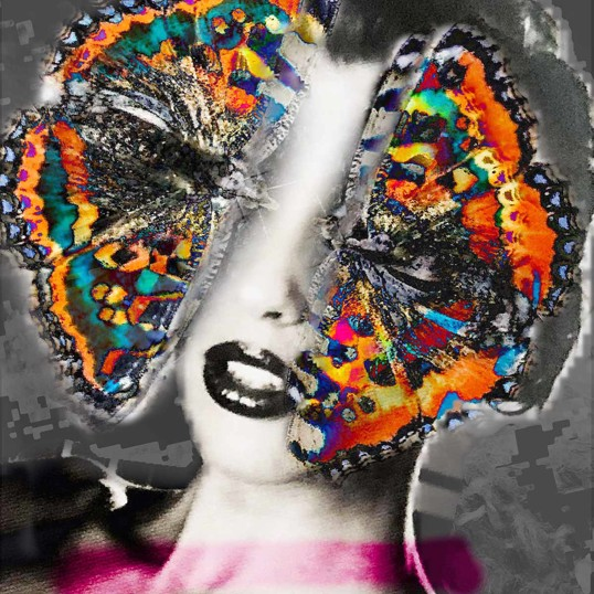 Art Print - Jenny Sandersson - Multicolored butterfly eyes 30x30