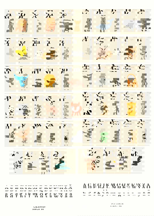 Art Print - Casablanca Paper - Alfabet Djur
