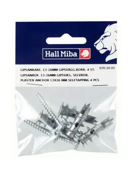 Hall Miba Gipsankare 13-26mm Gipsvägg 4-p