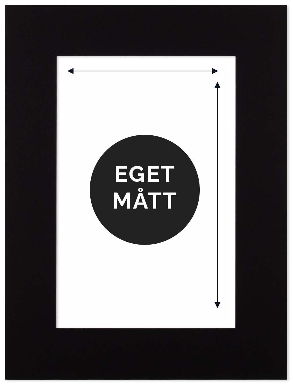 Passepartout Svart Måttanpassad