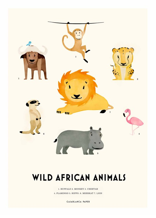 Art Print - Casablanca Paper - Wild African Animals